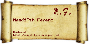 Masáth Ferenc névjegykártya