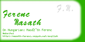 ferenc masath business card